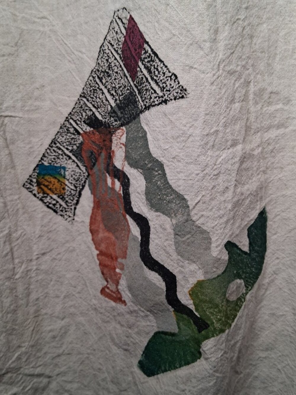 Play Alegre Skirt S Natural Hand Painted Wearable Art To Wear Lagenlook Artsy - Picture 15 of 16